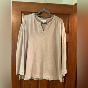 JJill Pure Jill relaxed French terry tunic in light mink
